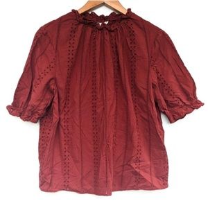 EUC Universal Thread Women's Red and Orange Blouse